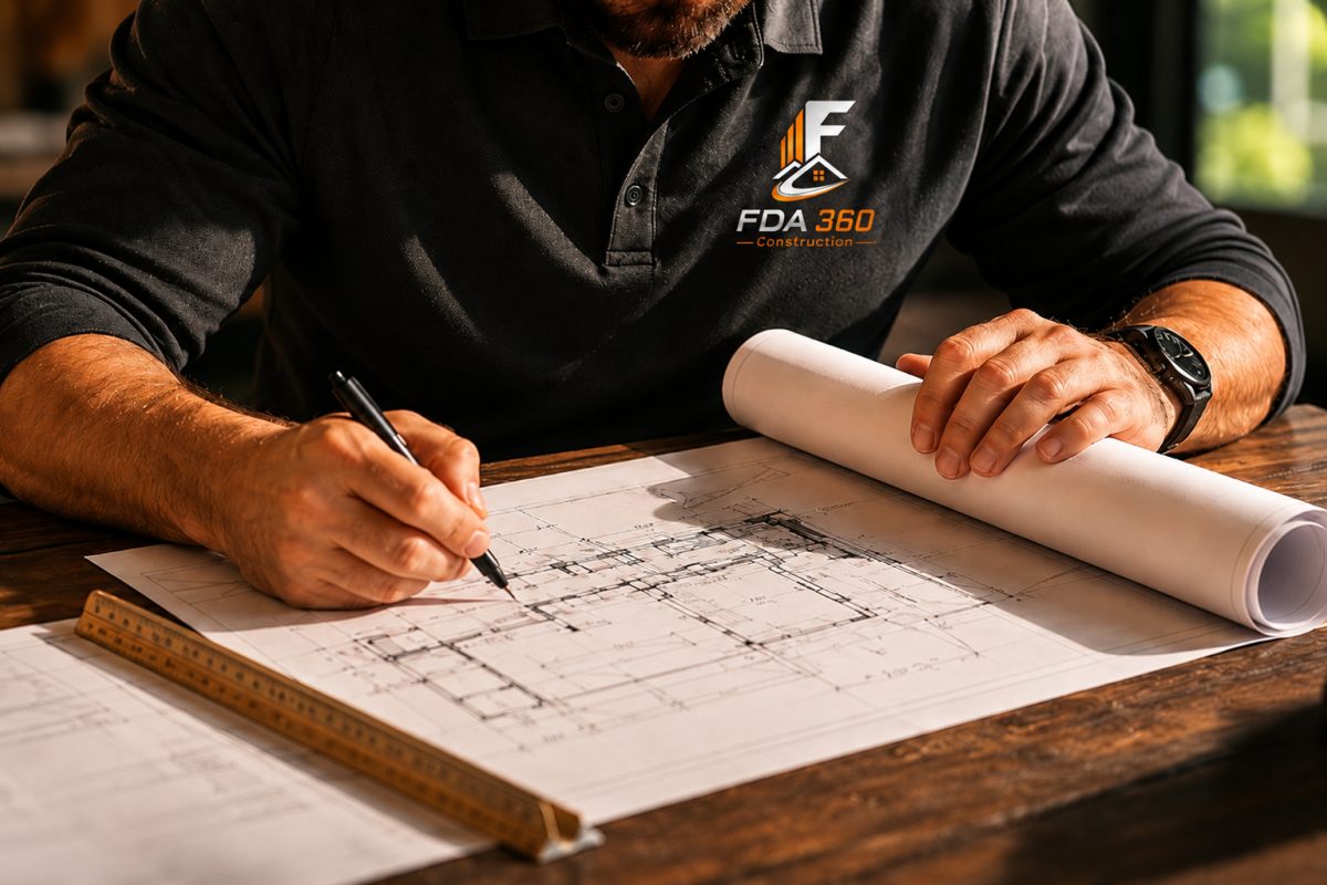 Entrepreneur FDA 360 révisant des plans de construction